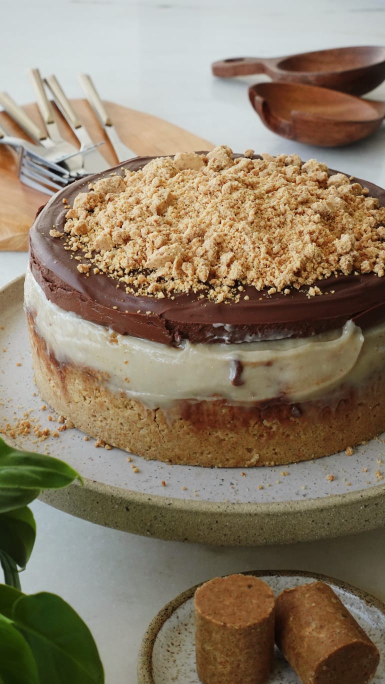 Receita vegana: torta de paçoca