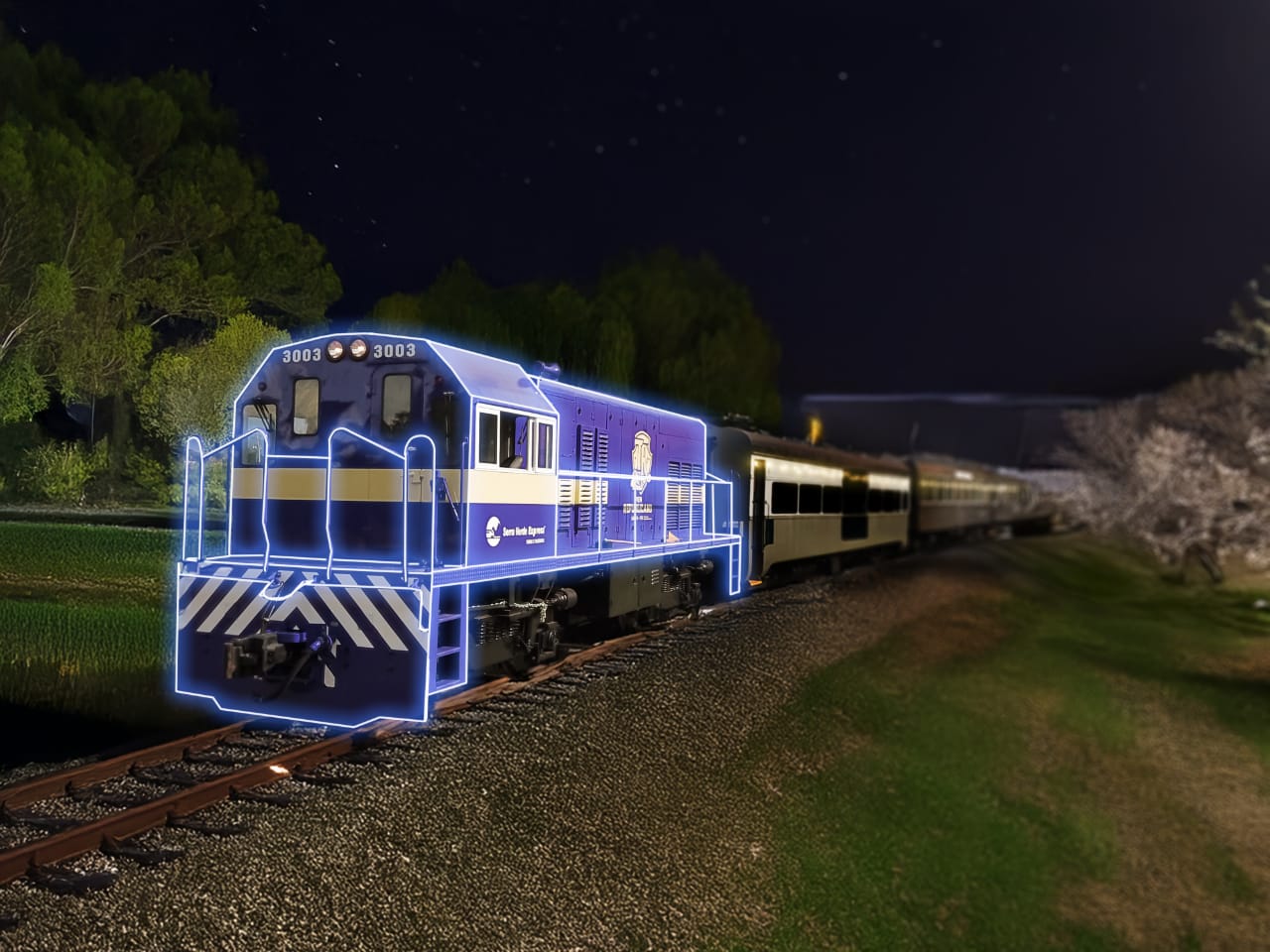 Trem da República lança Expresso de Natal com passeio noturno e jantar especial