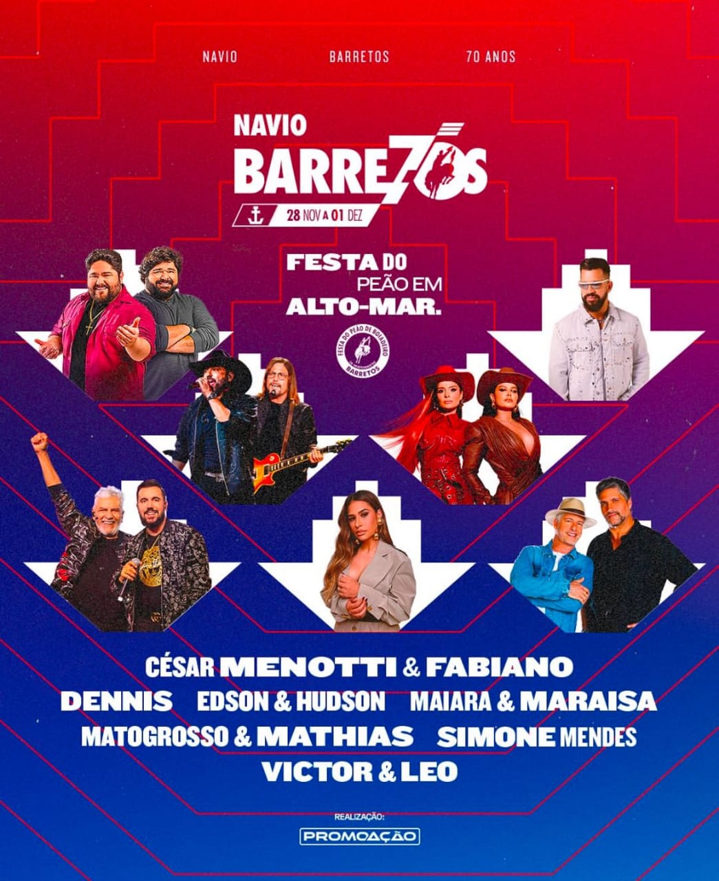 Navio Barretos 70 Anos: César Menotti & Fabiano, Dennis, Edson & Hudson, Maiara & Maraisa