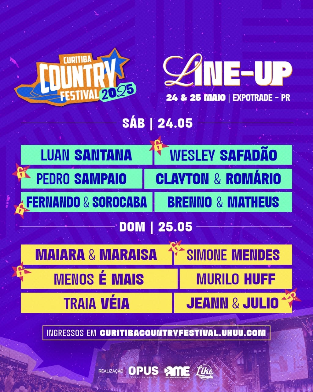 16º Curitiba Country Festival anuncia line-up oficial por dia e mais seis novas atrações
